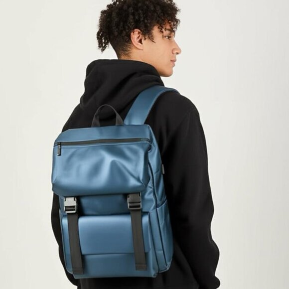 Laptop Business Backpack for Men For College & Travel Waterproof Anti Theft BLUE - Picture 12 of 13